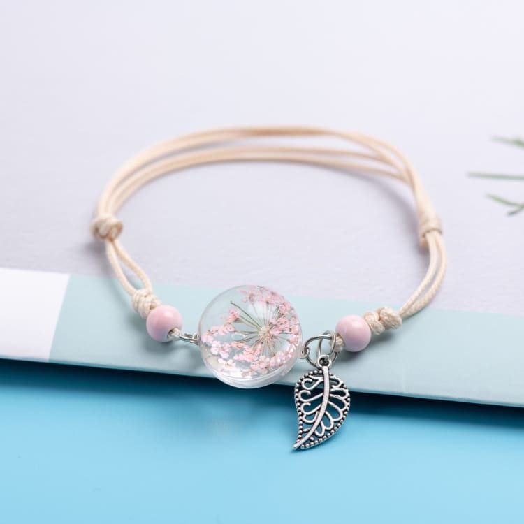 Bracelet de la fleur éternel de cristal - Explosion florale rosé