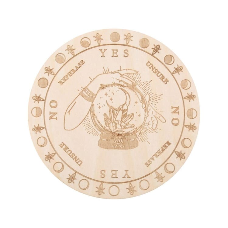 Planche pendule en bois - Boule de Crystal