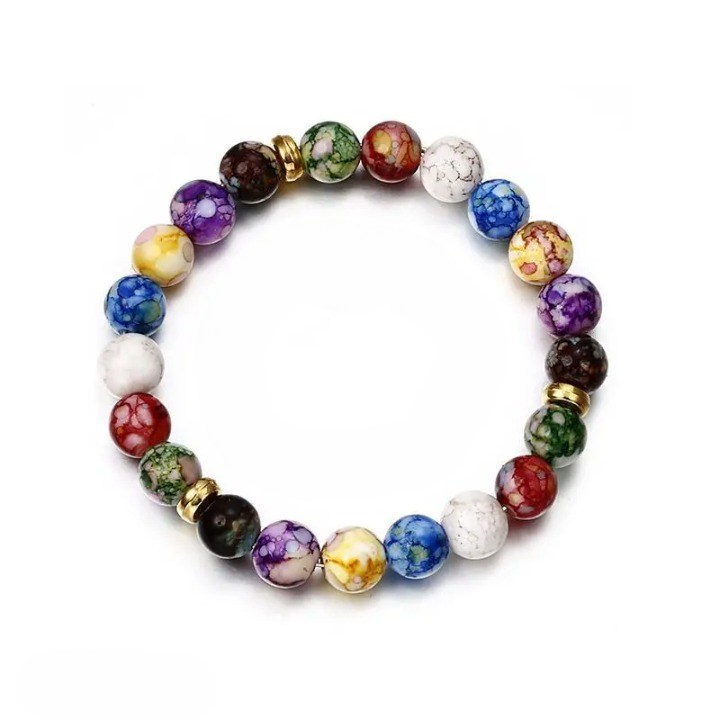 Armband sieben Chakren mit Perlen aus Naturstein