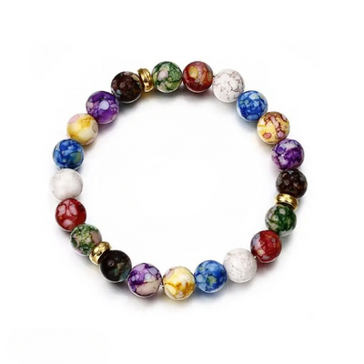 Armband sieben Chakren mit Perlen aus Naturstein