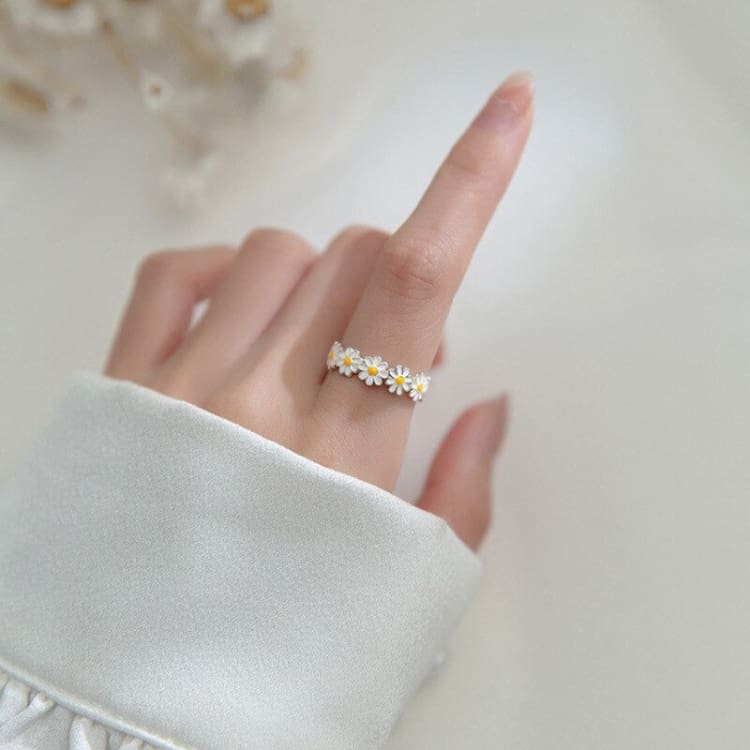 Bague couronne de marguerite ajustable - Bague