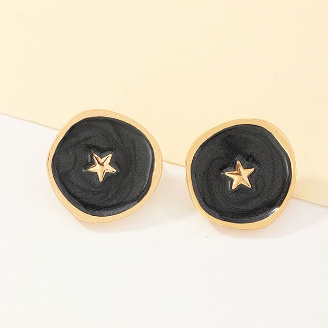 Boucles d’oreilles astrales vintage - Noir