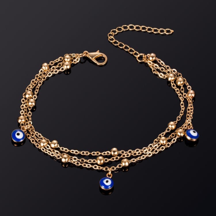 Bracelet de cheville du Nazar Boncuk - Doré