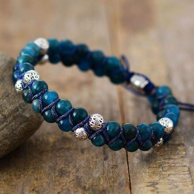 Bracelet en apatite tressé