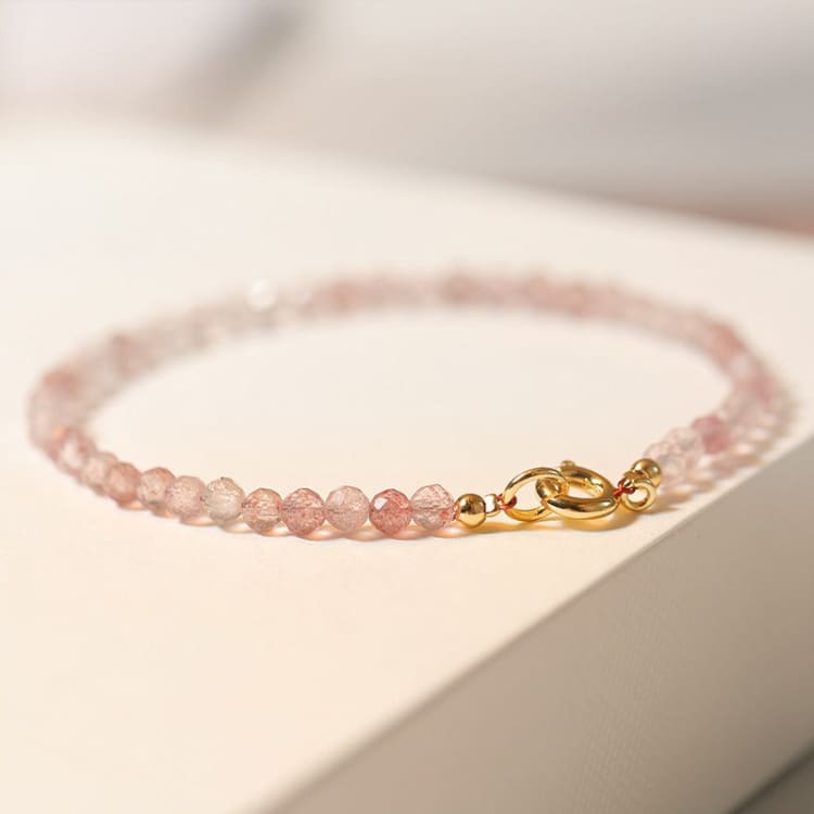 Bracelet fin en quartz rose