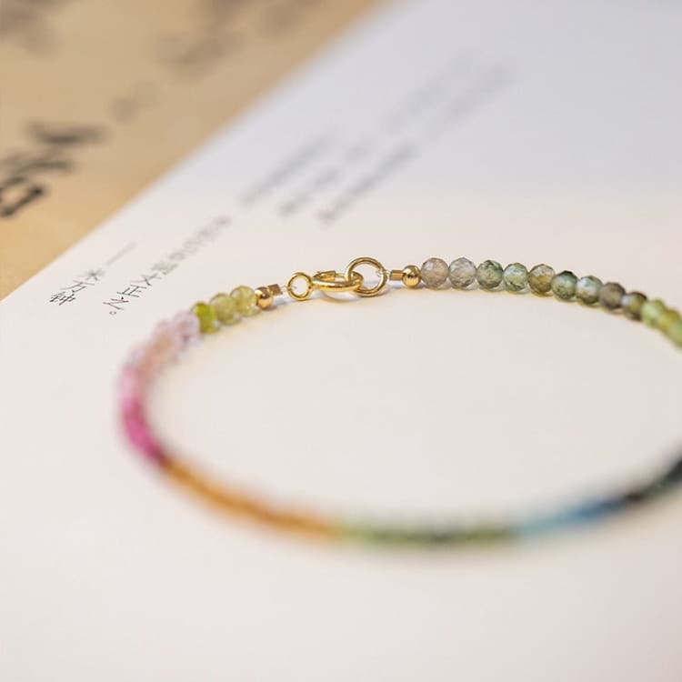 Bracelet fin multicolore en tourmaline