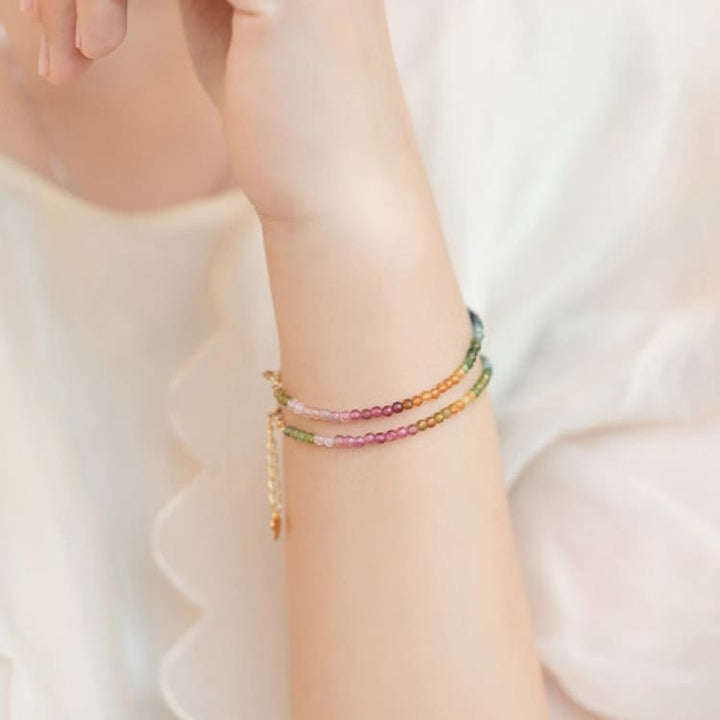 Bracelet fin multicolore en tourmaline