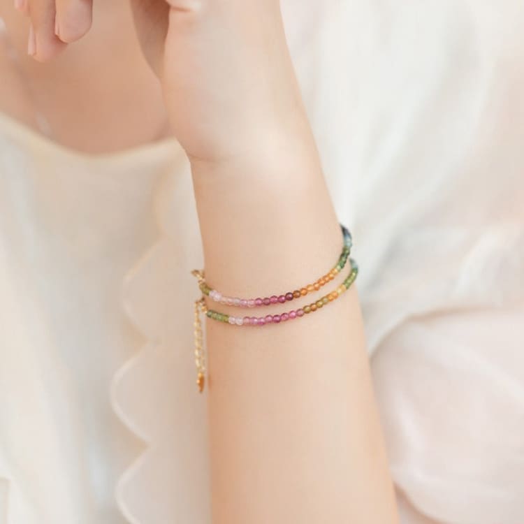 Bracelet fin multicolore en tourmaline