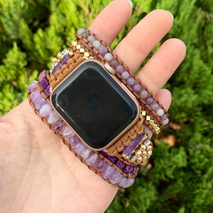 Bracelet Wrap Apple Watch Amethyste