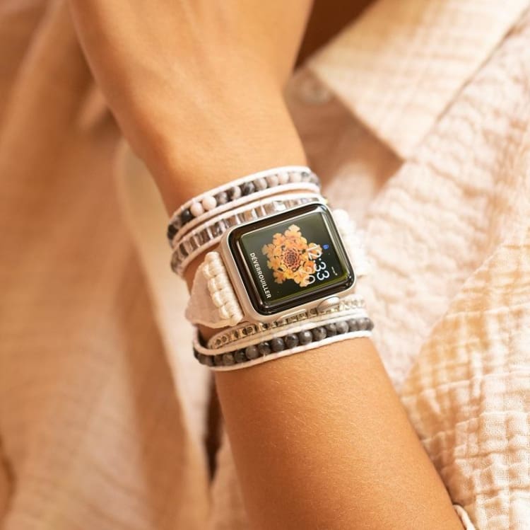 Bracelet Wrap Apple Watch en Howlite - Bracelet