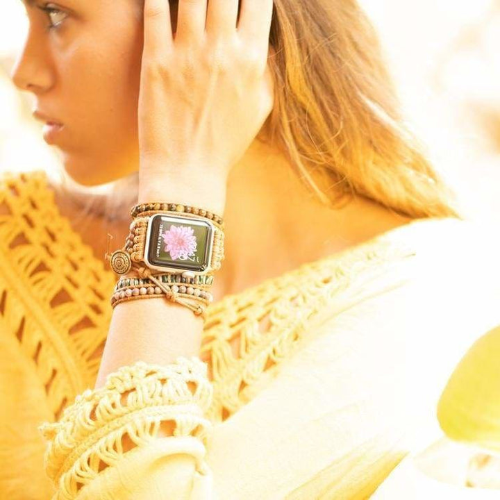 Bracelet Wrap Apple Watch en Oeil de Tigre - Bracelet