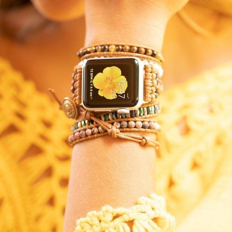 Bracelet Wrap Apple Watch en Oeil de Tigre - Bracelet