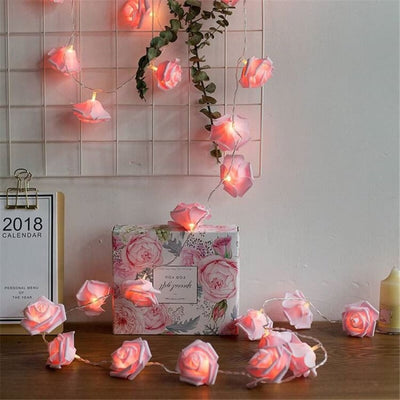 Guirlande de roses lumineuses - 3 mètres - 20 LED / Rose