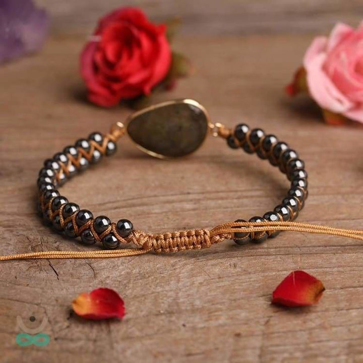 Hämatit und Labradorit Aurora Borealis-Armband - Armband