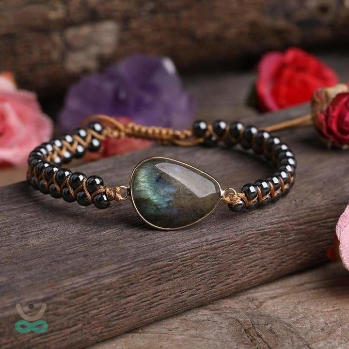 Hämatit und Labradorit Aurora Borealis-Armband - Armband