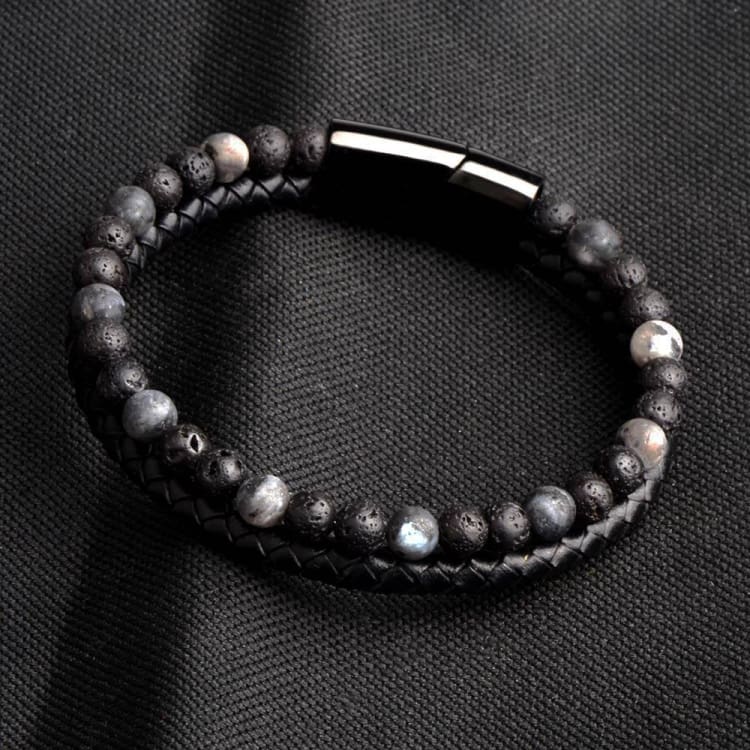Modisches armband für den mann aus naturstein - Lavasteine / 18.5cm - bracelet