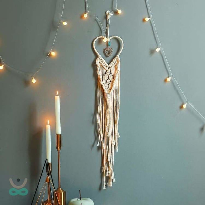 Nordisch inspirierter Traumfänger - Herz (81cm) - Dekoration