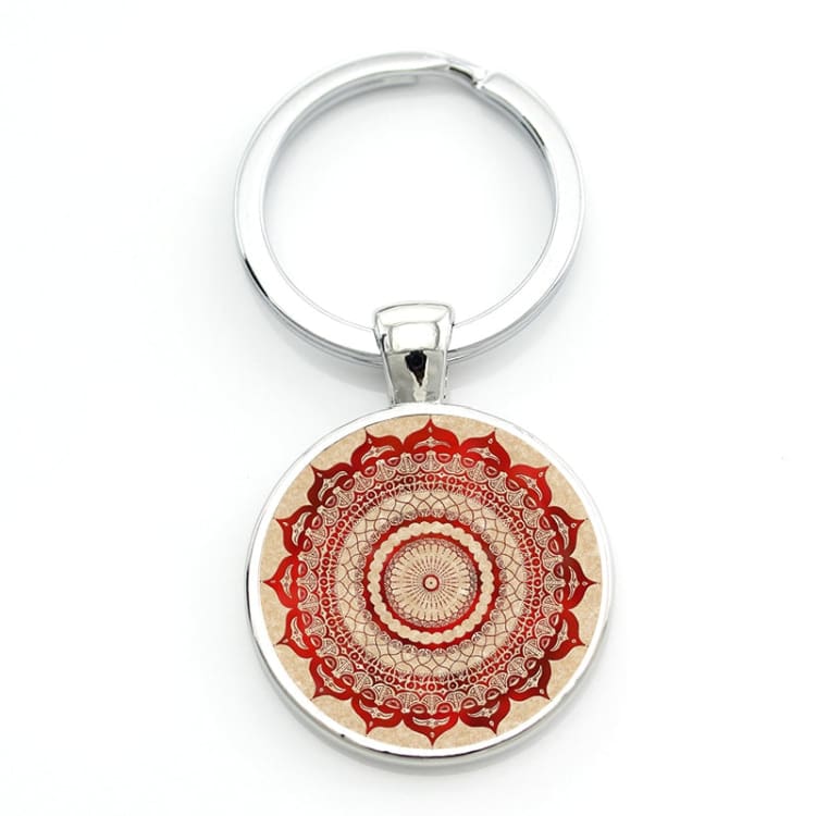 Porte-clés Mandala - Rouge - Décorations