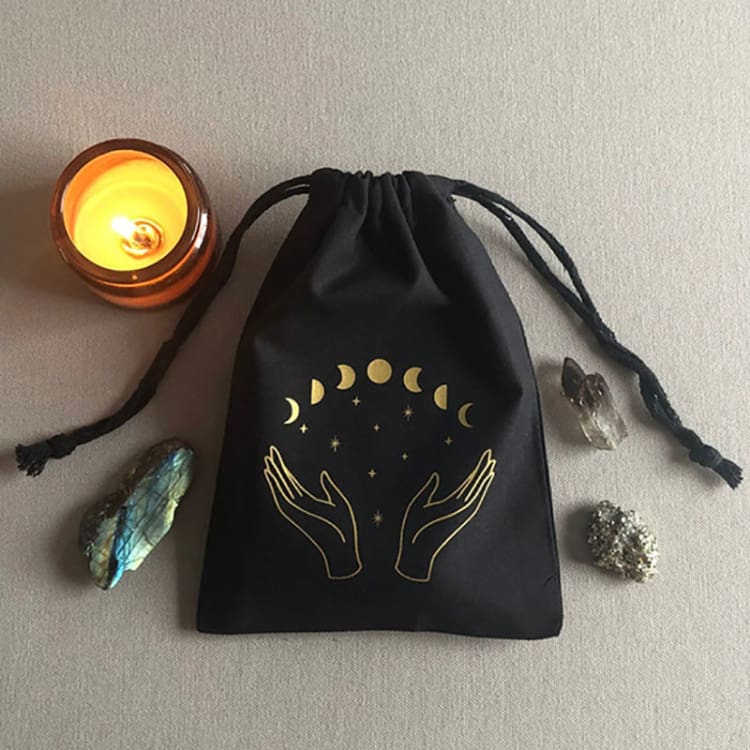 Sac de Cartes de Tarot ’Pleine Lune’ - Noir