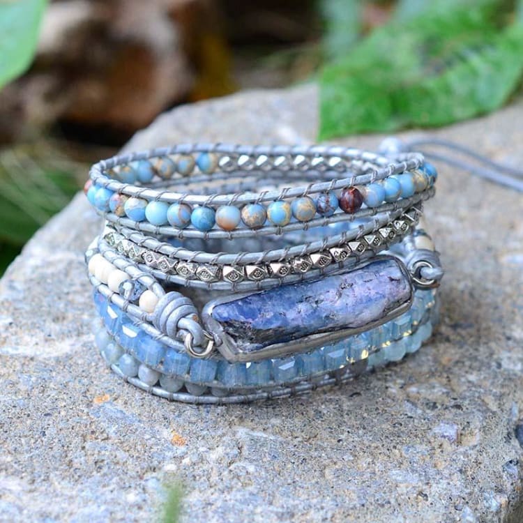 Verstellbares ruhiges Armband aus Topas-Stein - Armband
